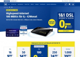 Sceenshot 1&1 Website