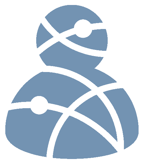 Blaue, einfarbige Version des SCAS Logos